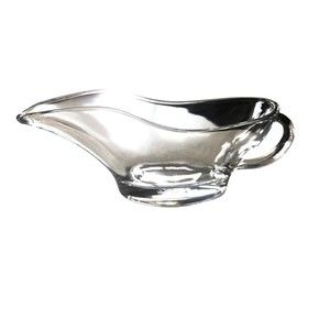 Anchor Hocking Gravy Sauce Boat Handle Made USA Clear Glass Oval Holds 10 Ounces
